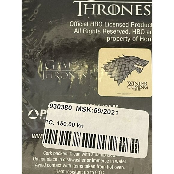 Game Of Thrones HBO Official Licensed 4-Coaster Set Cork Backed Heat Resistant - Picture 4 of 7